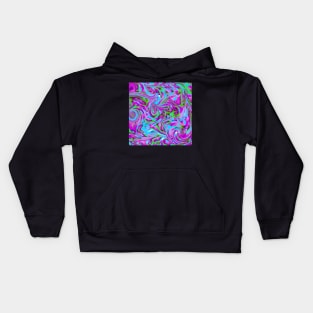 Abstract Complementary Colors Purple Green Swirl Kids Hoodie